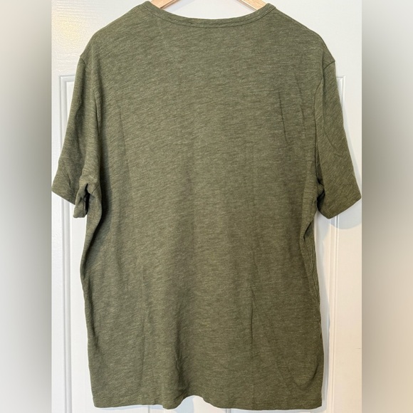 Vince Men’s Henley T-Shirt XL Olive Green Slub Knit Made in Peru - Picture 4 of 9